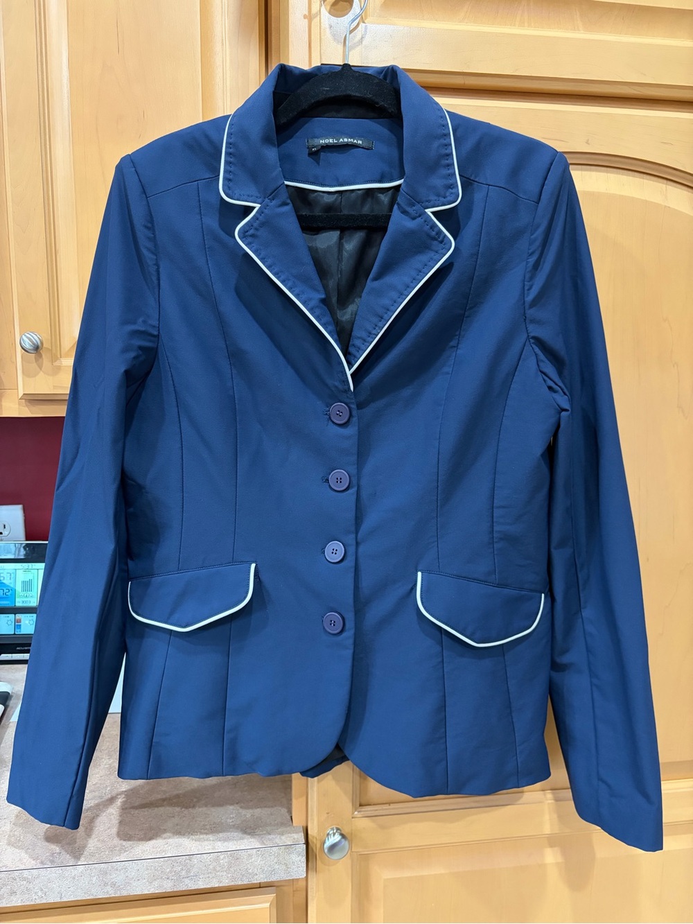 Noel Asmar Hunt Coat - Navy with White Piping